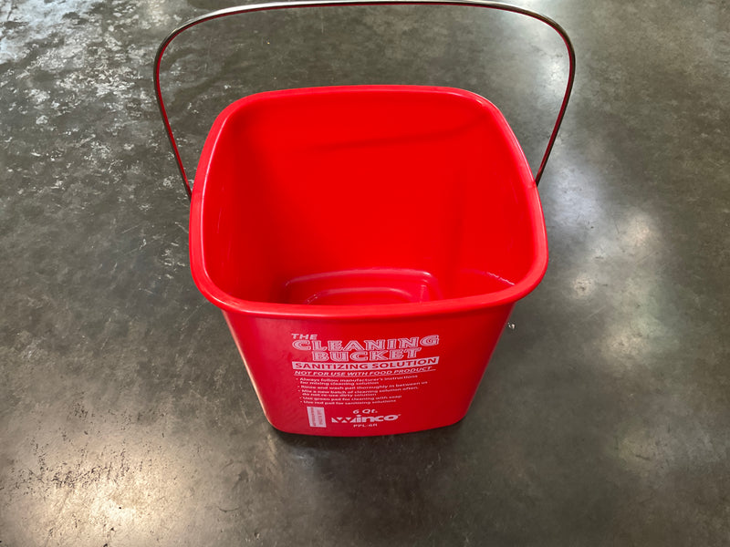 SANITIZING PAIL 6 QT. RED-+