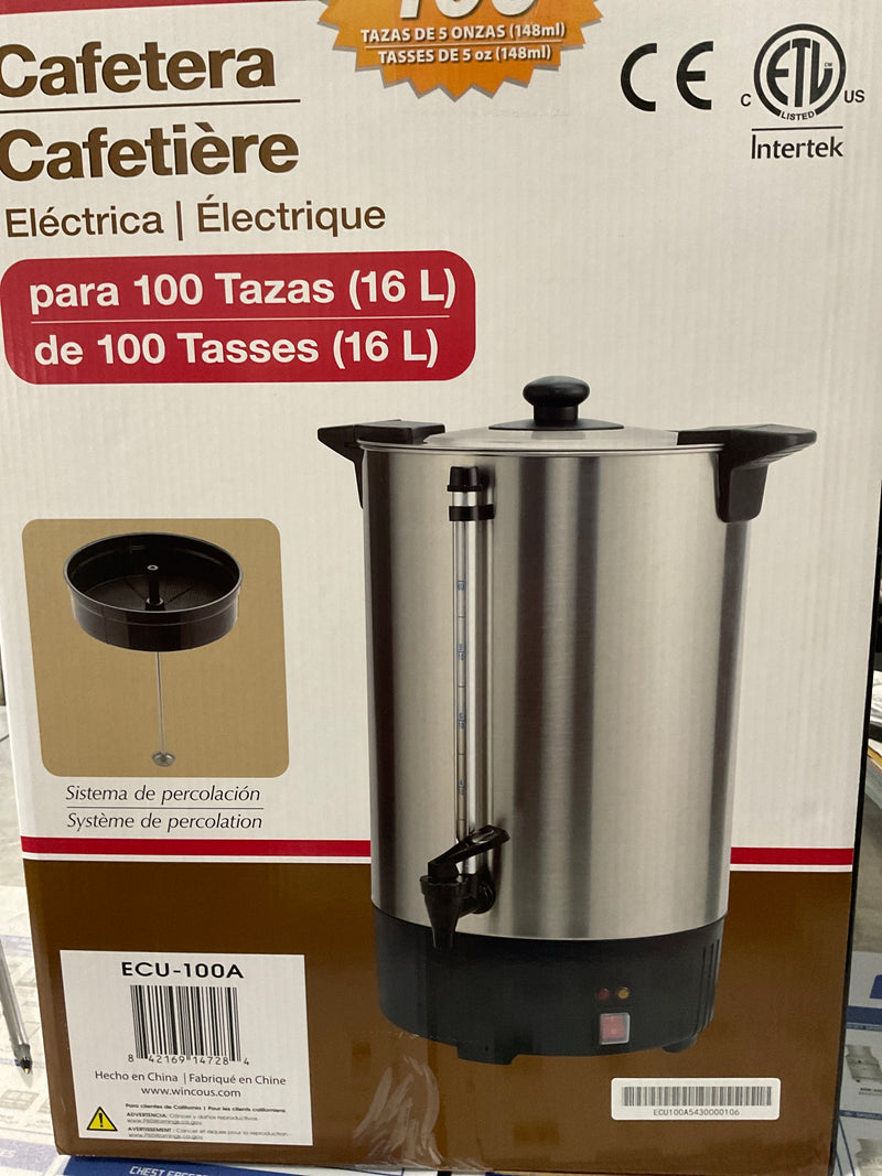 100 TAZAS COMERCIALES (16L) DE ACERO INOXIDABLE