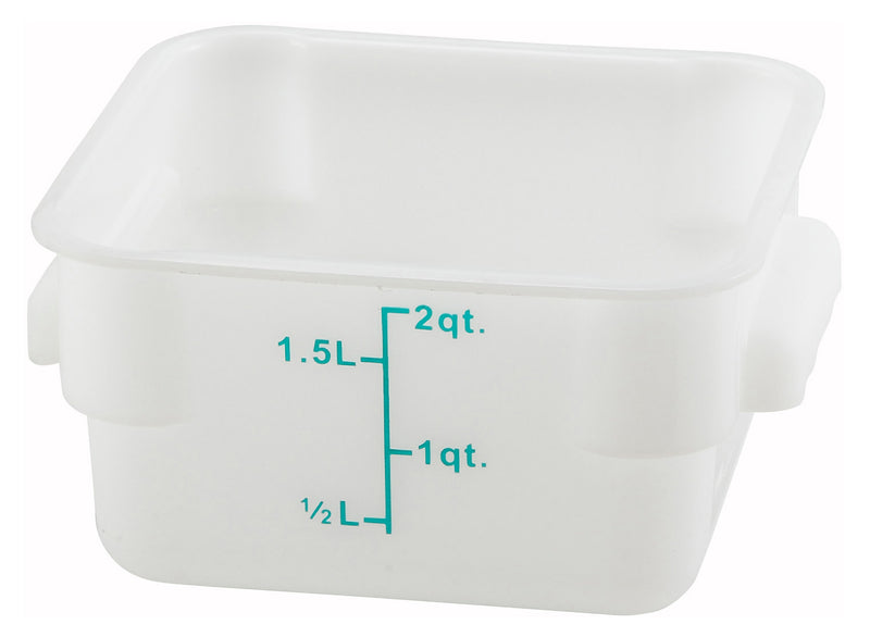 2qt Square Storage Container, White, PP